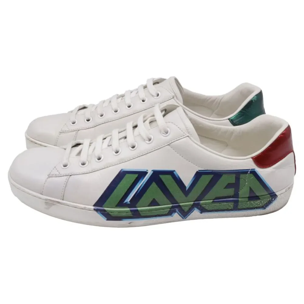 Gucci Ace Loved Sneakers in White Leather